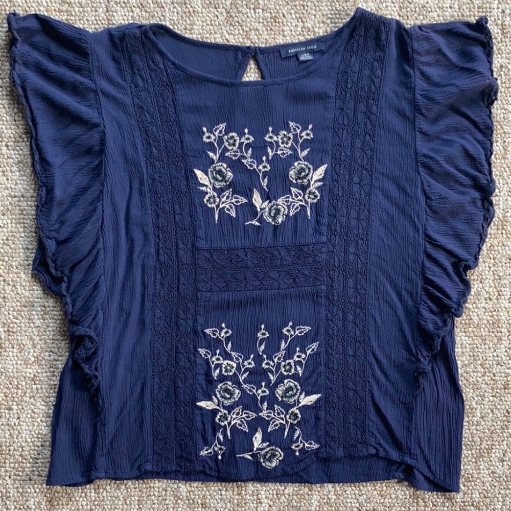 American Eagle Navy Blouse - Large